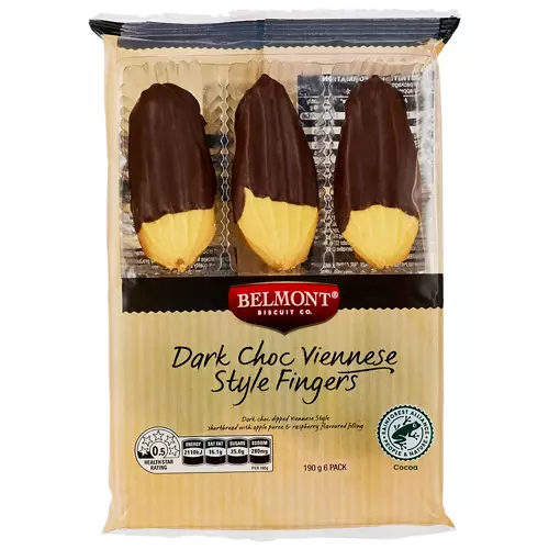 Dark Choc Viennese Style Fingers 6 Pack 190g