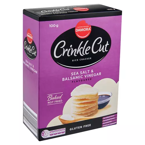 Crinkle Cut Rice Crackers Sea Salt & Balsamic Vinegar 100g