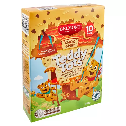Choc Chip Teddy Tots Biscuits 10 Pack 250g