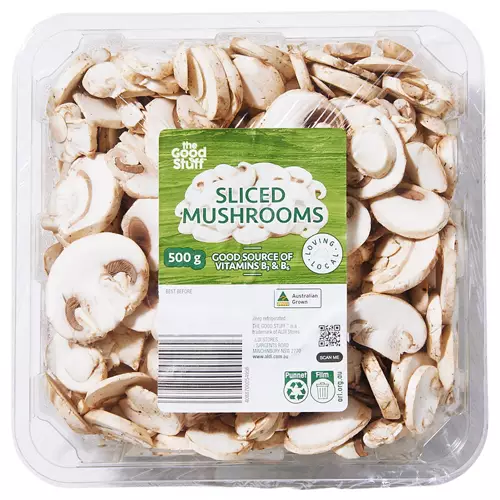White Sliced Mushrooms 500g