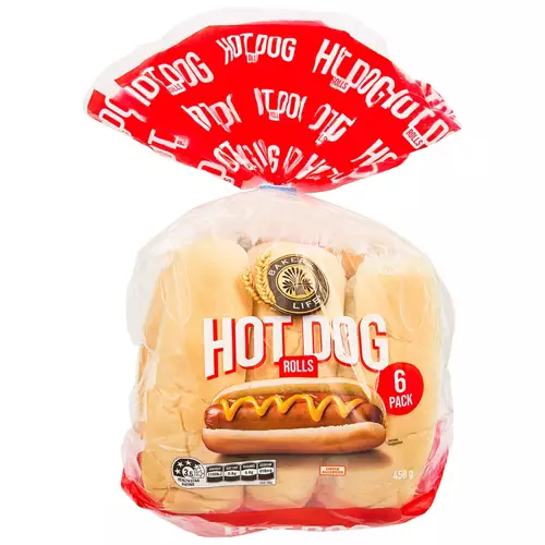 Hot Dog Rolls 6 Pack 450g