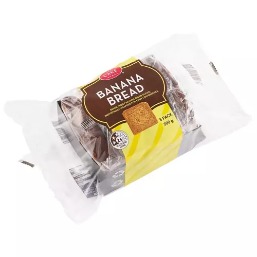 Banana Bread Slices 5 Pack 500g