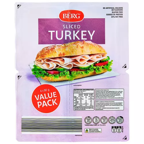 Thinly Sliced Turkey 4 pack, 320g