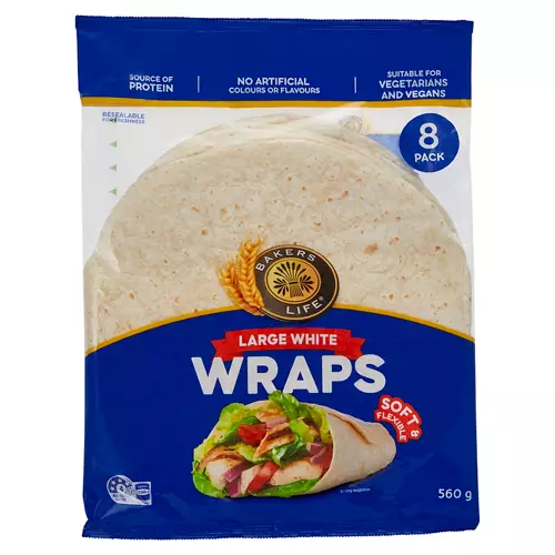 Large White Wraps 8 Pack 560g