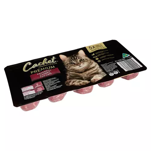 Premium Kangaroo Chunks for Cats 5 Single Serves 450g