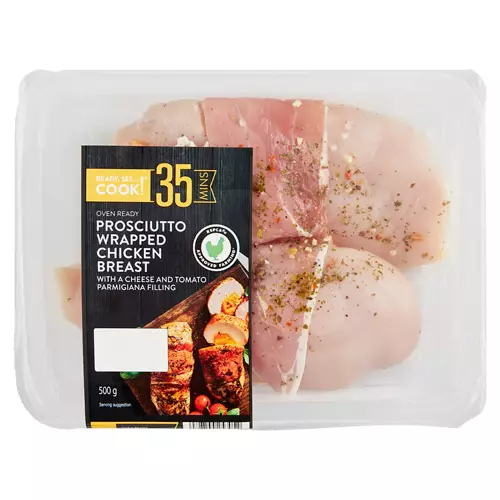Prosciutto Wrapped RSPCA Approved Chicken Breast Parmigiana 2 Pack 500g