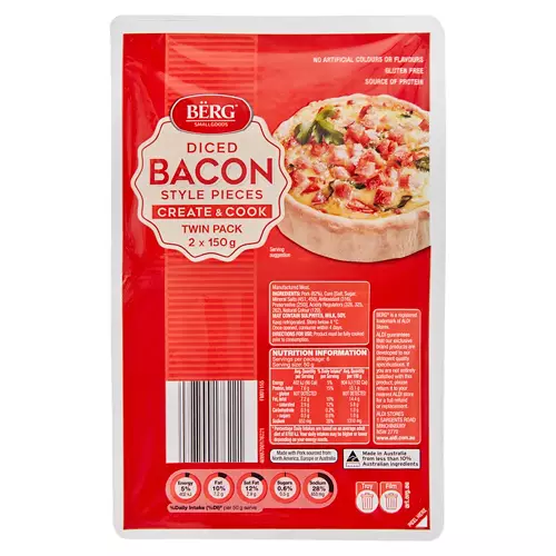 Diced Bacon Pieces 2 x 150g