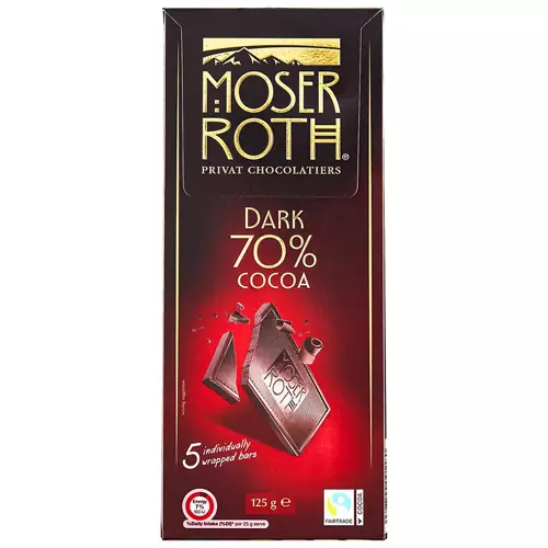 Dark Chocolate 70% Cocoa 5 Pack 125g