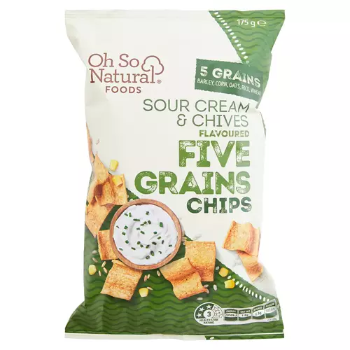 5 Grains Wholegrain Chips - Sour Cream & Chives Flavoured 175g