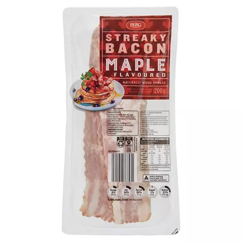 Streaky Bacon Maple Flavoured 200g