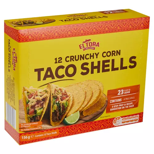 Crunchy Corn Taco Shells 12 Pack 156g