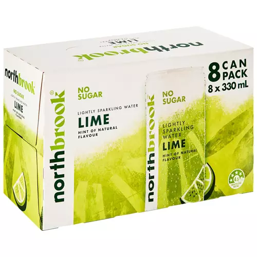 Sparkling Water with Lime 8 Pack 330ml