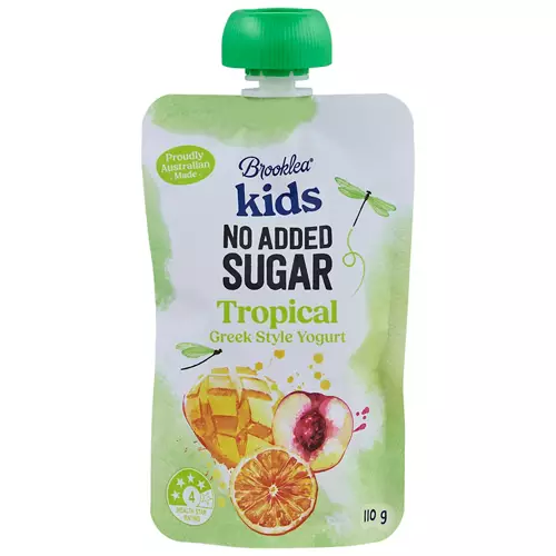 No Added Sugar Tropical Yogurt Pouch 110g