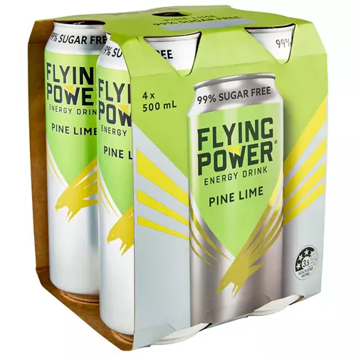 Flying Power Energy Drink Pine Lime 4 Pack 500ml