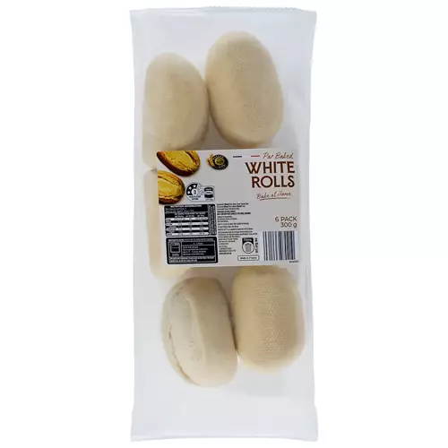 Par Baked White Rolls 6 Pack 300g