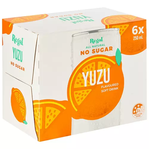 Yuzu Flavoured Soft Drink No Sugar 6 Pack 250ml