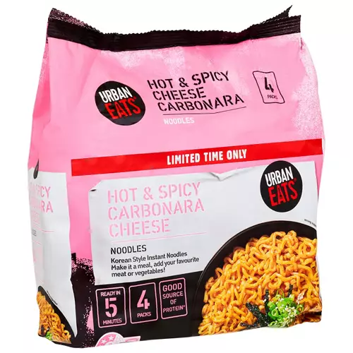 Hot & Spicy Carbonara Cheese Noodles 4 Pack 520g