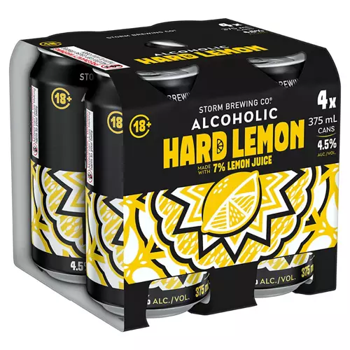 Alcoholic Lemon 4.5% Can 4 Pack 375ml