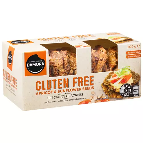 Specialty Cracker Gluten Free Apricot & Sunflower Seed 100g