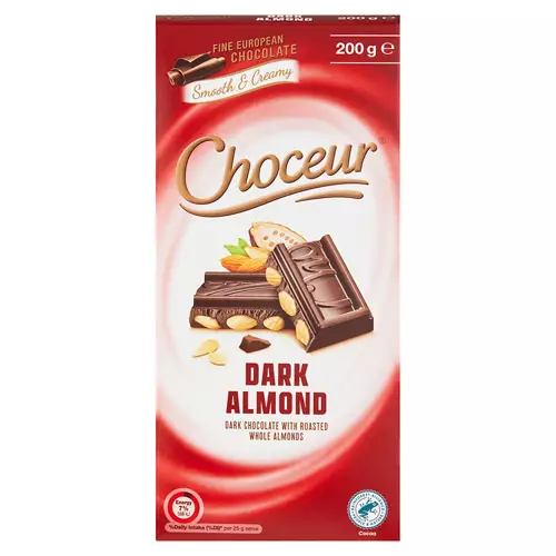 Dark Almond Chocolate Block 200g