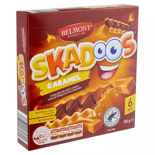 Skadoos Caramel Biscuit Bars 150g
