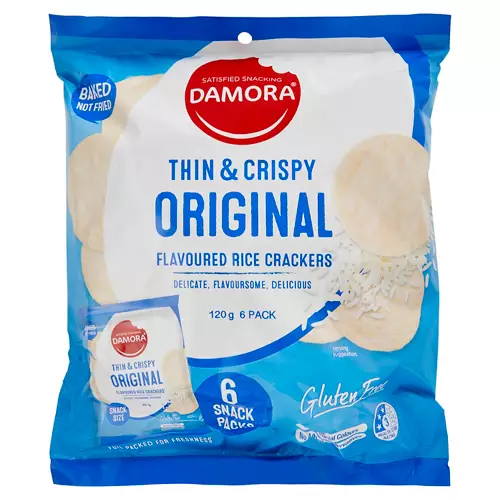 Thin & Crispy Original Rice Crackers 6 Pack 120g