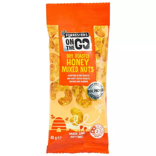 On The Go Dry Roasted Honey Mixed Nuts 45g