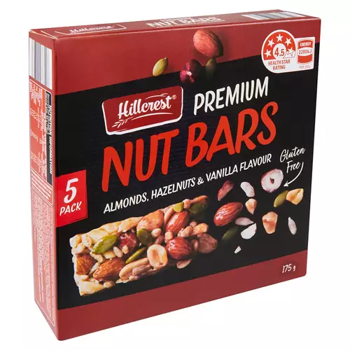 Almond Hazelnut & Vanilla Premium Nut Bars 5 Pack 175g