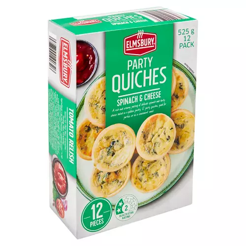 Party Quiches Spinach & Cheese 12 Pack 525g
