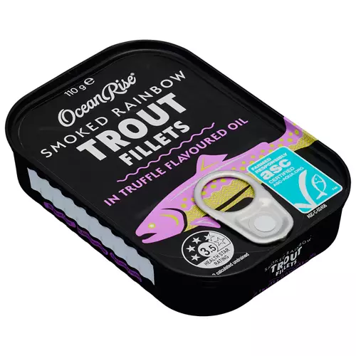 Smoked Rainbow Trout Fillets in Truffle Flavoured Oil 110g