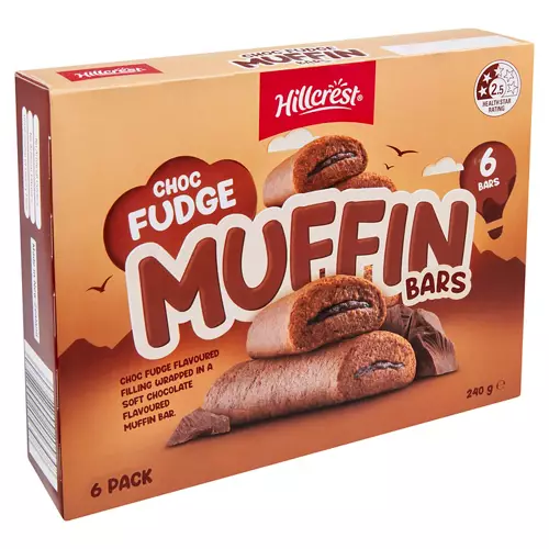 Muffin Bars Choc Fudge 6 Pack 240g