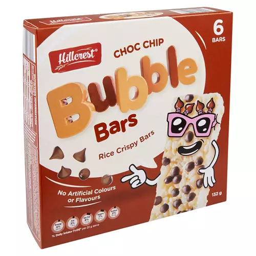 Bubble Bars Chocolate Chip 6 Pack 132g
