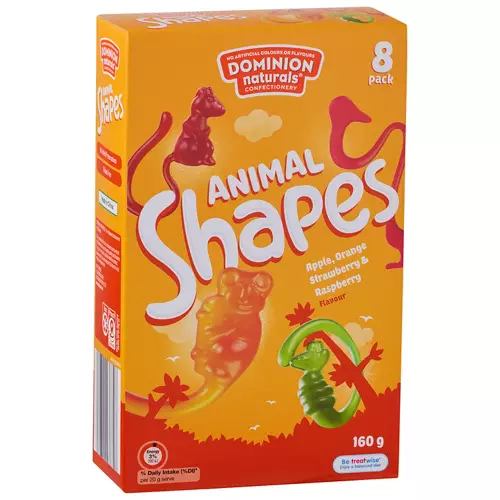 Animal Shapes 8 Pack 160g
