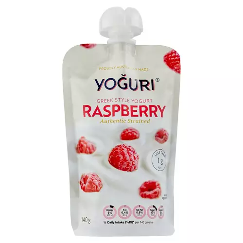 Greek Style  Yogurt Raspberry Pouch 140g
