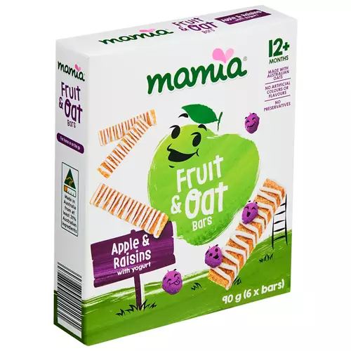Apple & Raisin with Yogurt Fruit & Oat Bars 12+ Months 6 Pack 90g