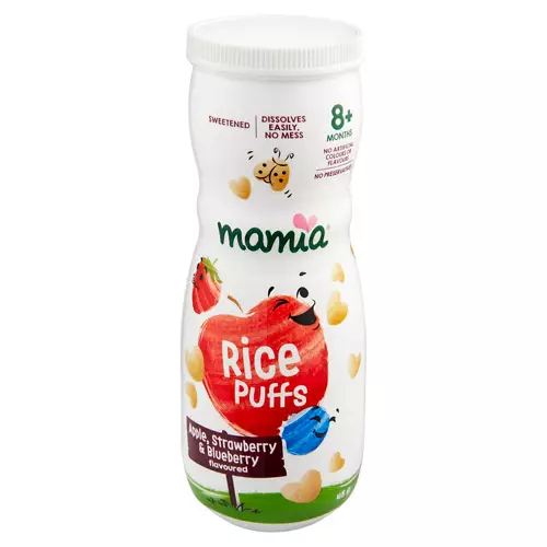 Apple, Strawberry & Blueberry Baby Rice Puffs 8+ months 45g