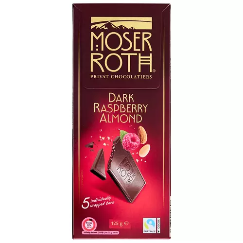Raspberry Almond Chocolate 5 Pack 125g