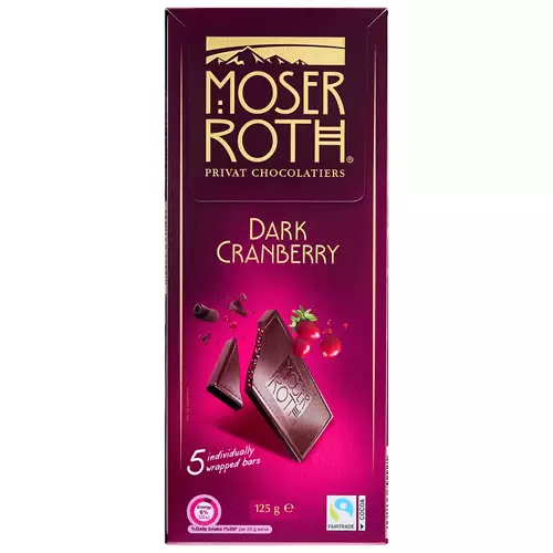 Dark Cranberry Chocolate 5 Pack 125g
