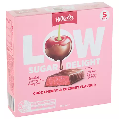 Low Sugar Delight Bars Choc Cherry & Coconut 5 Pack 160g