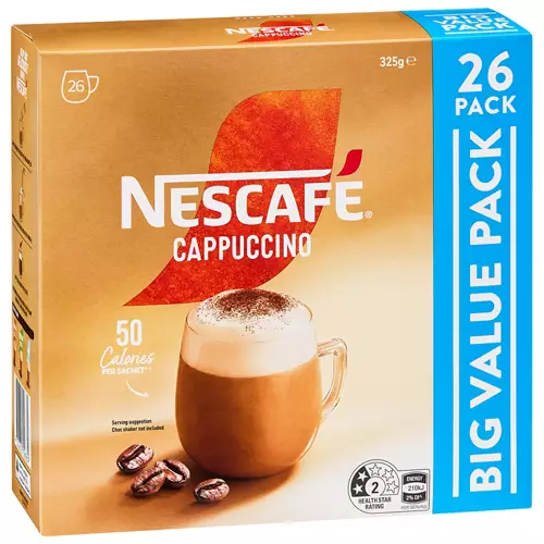 Cappuccino Latte Coffee Sachets 26 Pack 325g