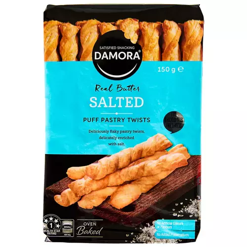 Puff Pastry Twists Salted 150g