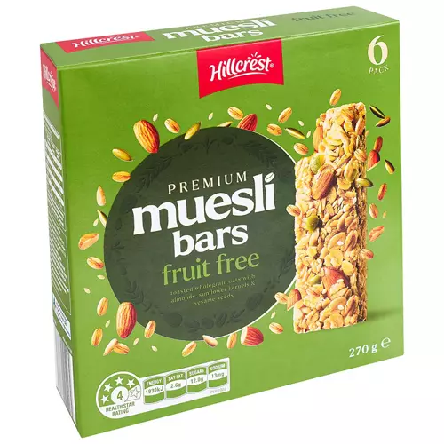 Fruit Free Premium Muesli Bar 6 Pack 270g