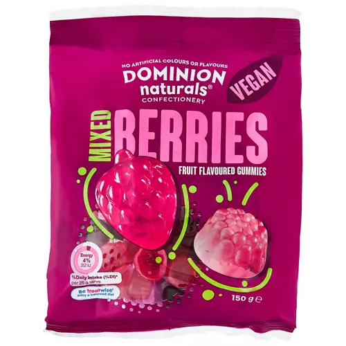 Mixed Berry Flavoured Vegan Gummies 150g