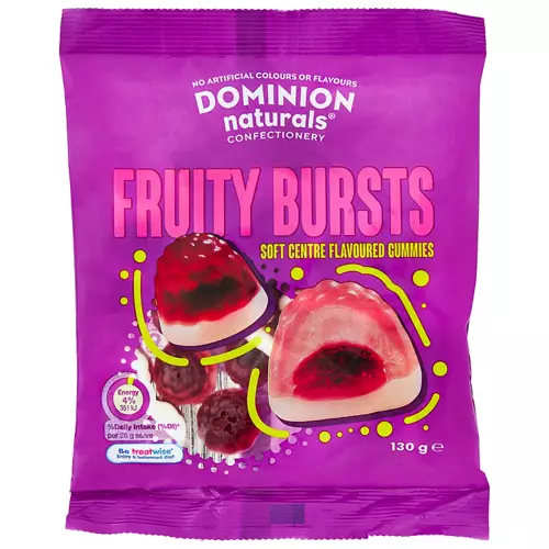 Fruity Bursts Soft Centre Flavoured Gummies 130g