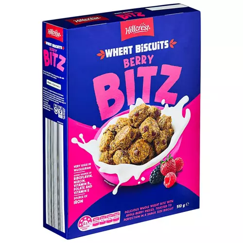 HILLCREST, Wheat Biscuit Bites 510g, Berry