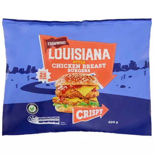 Louisiana Style Chicken Breast Burgers 600g