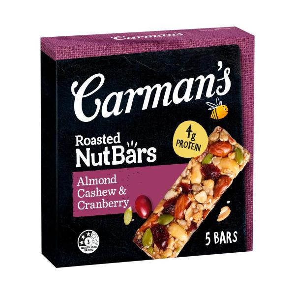 Almond Cashew & Cranberry Nut Bars 5 Pack