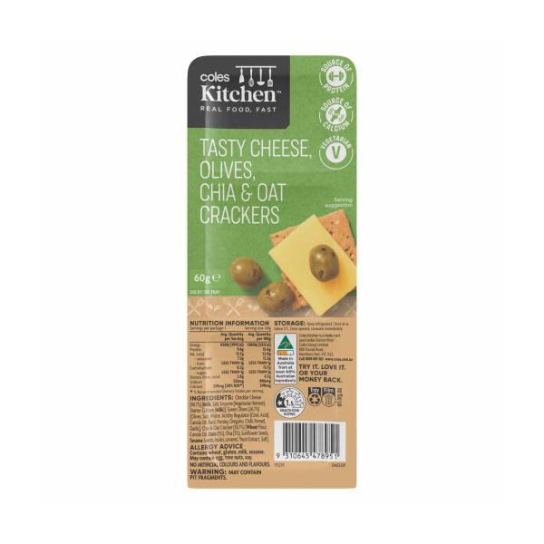 Tasty Cheese Olives Chia & Oat Crackers