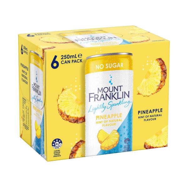 Lightly Sparkling Water Pineapple Multipack Mini Cans 250ml