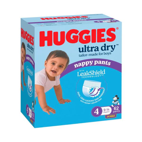 Nappy Pants Size 4 Boy Jumbo 62 Pack